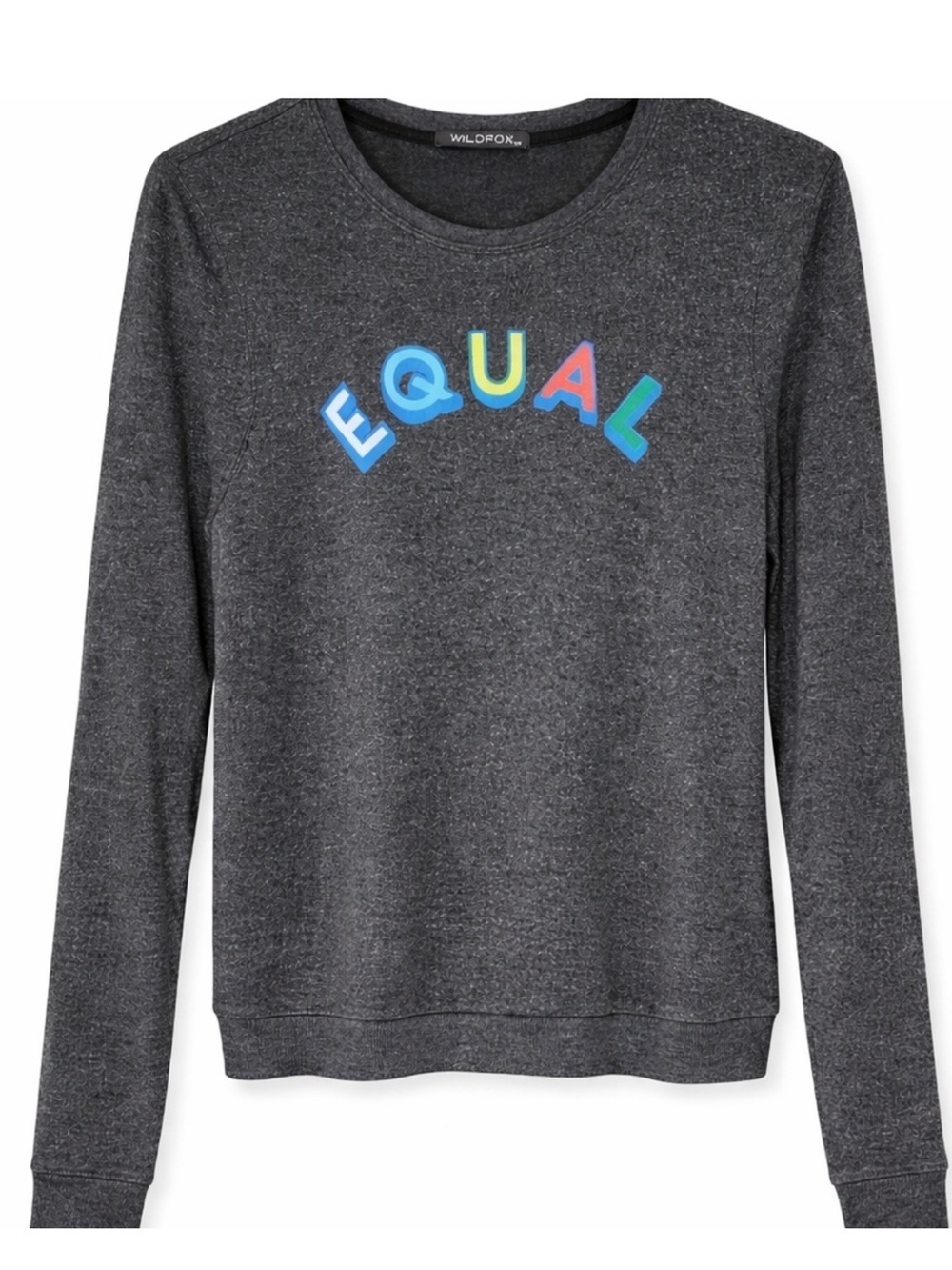 Wildfox EQUAL Spellout Gray Sweatshirt Size Large